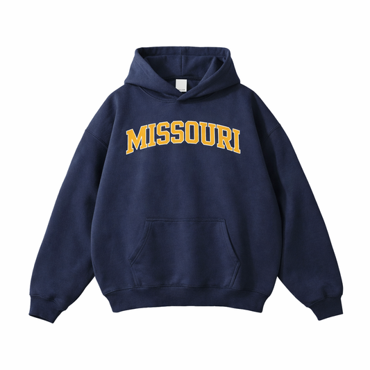 Collection 1 Missouri Oversize Fleeced Hoodie - Navy Blue front