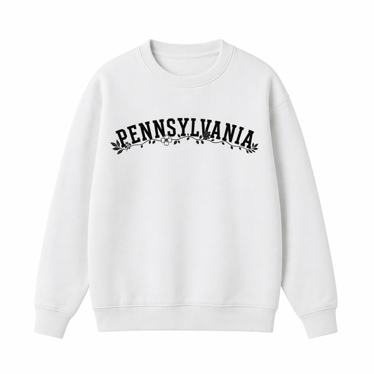 Collection 10 Pennsylvania Essential Heavyweight Crewneck Sweatshirt - White front