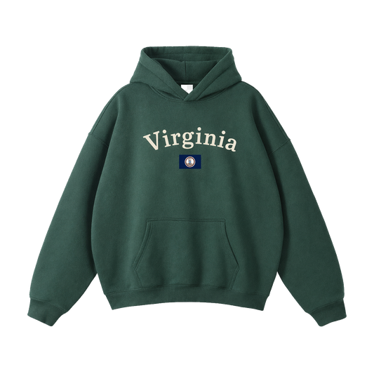 Collection 6 Virginia Oversize Fleeced Hoodie - Eden Green front
