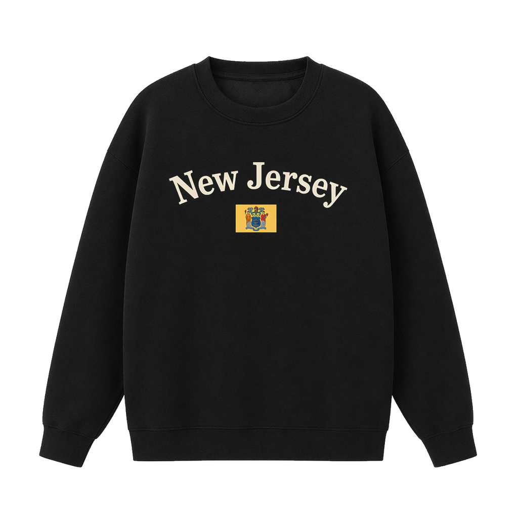 Collection 6 New Jersey Essential Heavyweight Crewneck Sweatshirt - Black front