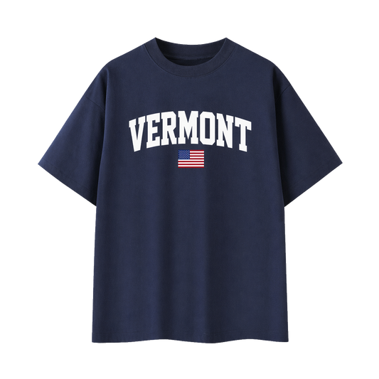 Collection 2 Vermont Essential Cotton T-Shirt - Navy Blue front