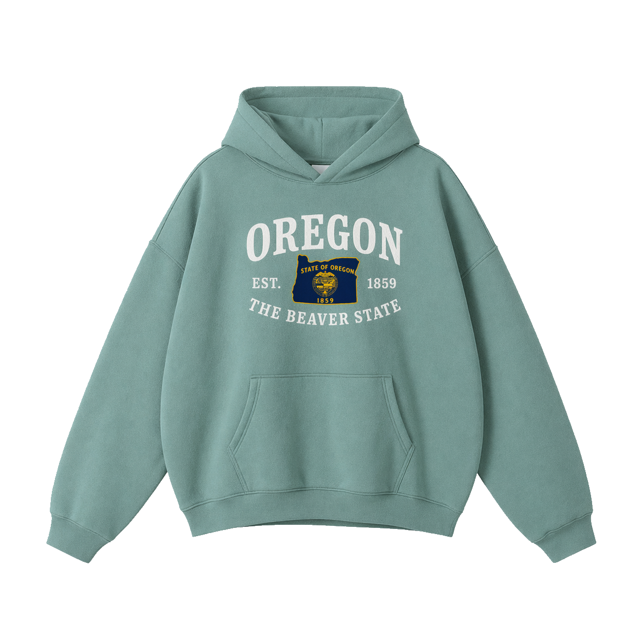 Collection 8 Oregon Oversize Fleeced Hoodie - Medium Green front