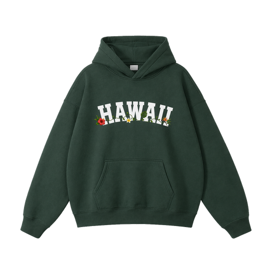 Collection 10 Hawaii Oversize Fleeced Hoodie - Eden Green front