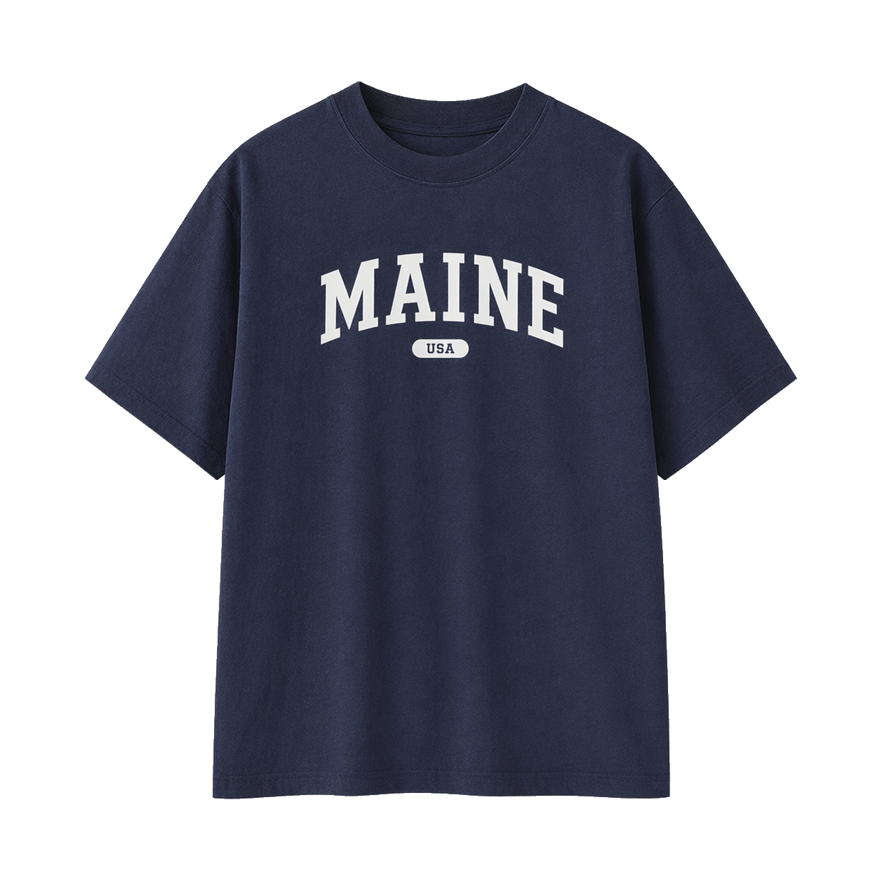 Collection 4 Maine Essential Cotton T-Shirt - Navy Blue front