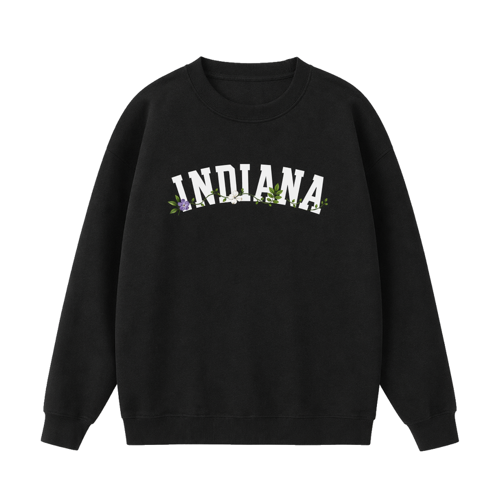 Collection 10 Indiana Essential Heavyweight Crewneck Sweatshirt - Black front