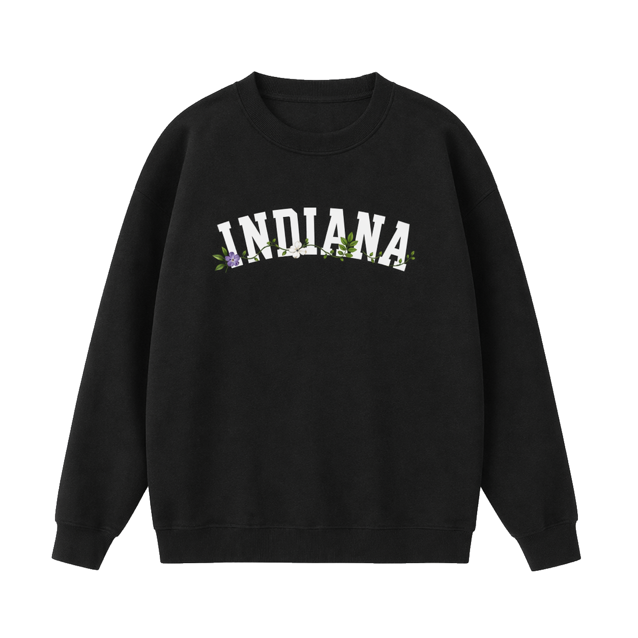 Collection 10 Indiana Essential Heavyweight Crewneck Sweatshirt - Black front