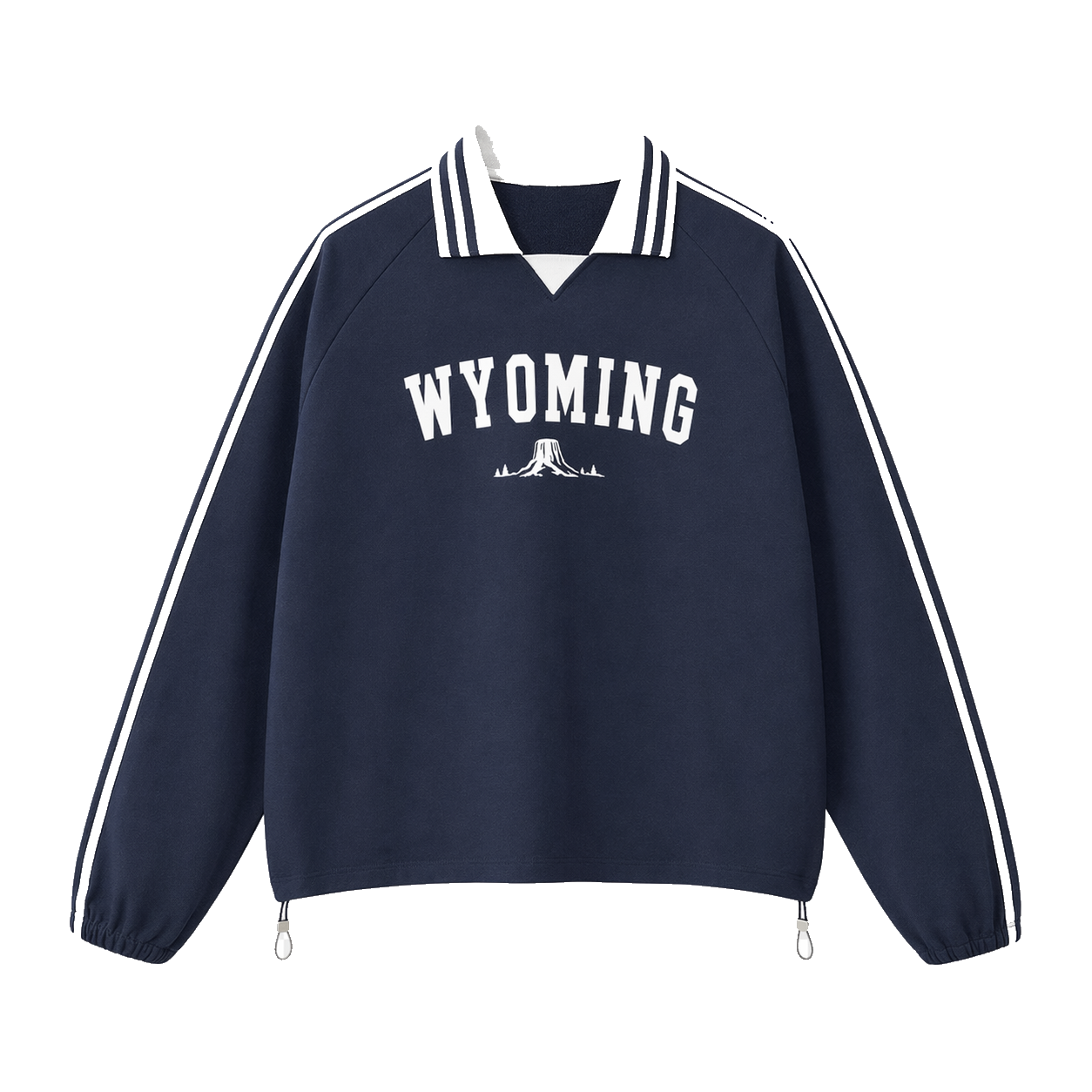 Collection 9 Wyoming Contrast Striped Lapel Collar Sweatshirt - Royal Blue front