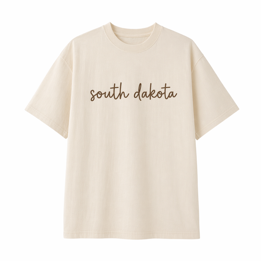 Collection 3 South Dakota Essential Cotton T-Shirt - Apricot front