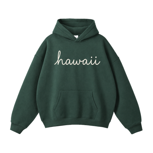 Collection 3 Hawaii Oversize Fleeced Hoodie - Eden Green front