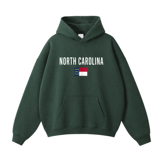 Collection 7 North Carolina Oversize Fleeced Hoodie - Eden Green front