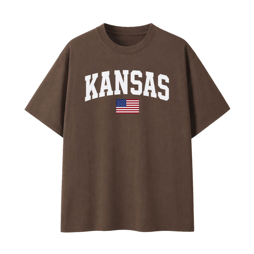 Collection 2 Kansas Essential Cotton T-Shirt - Coffee front