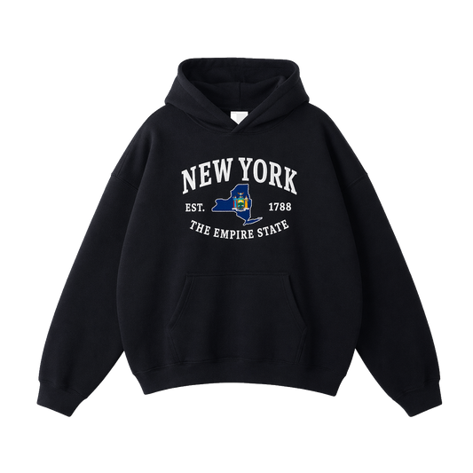 Collection 8 New York Oversize Fleeced Hoodie - Black front