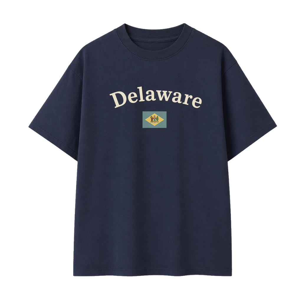 Collection 6 Delaware Essential Cotton T-Shirt - Navy Blue front