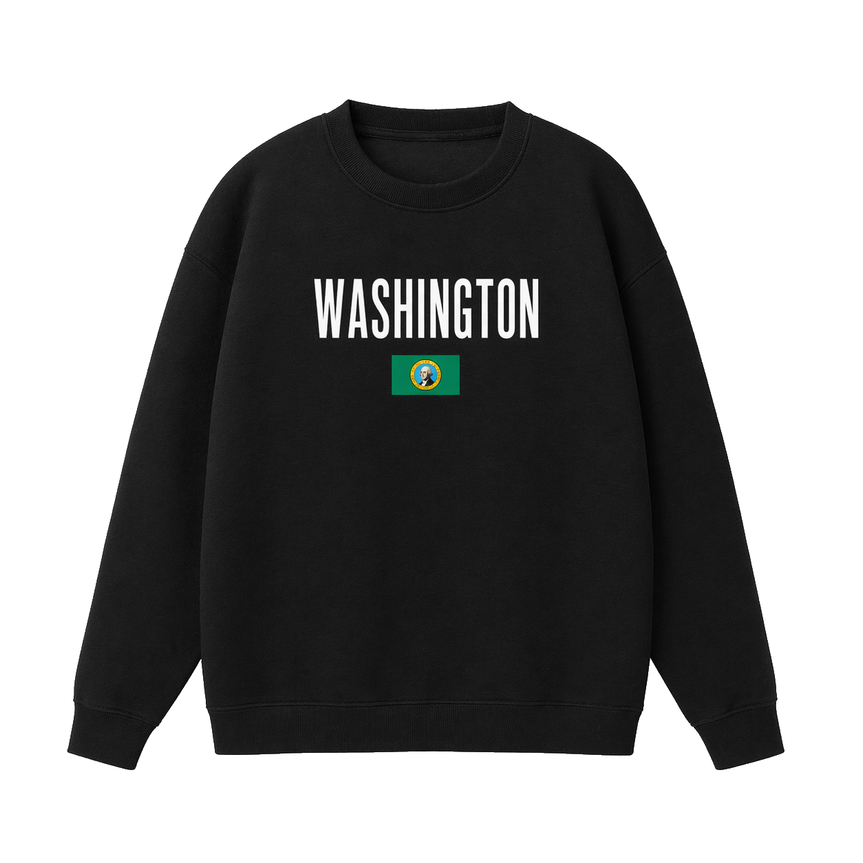 Collection 7 Washington Essential Heavyweight Crewneck Sweatshirt - Black front