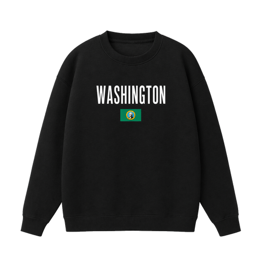 Collection 7 Washington Essential Heavyweight Crewneck Sweatshirt - Black front