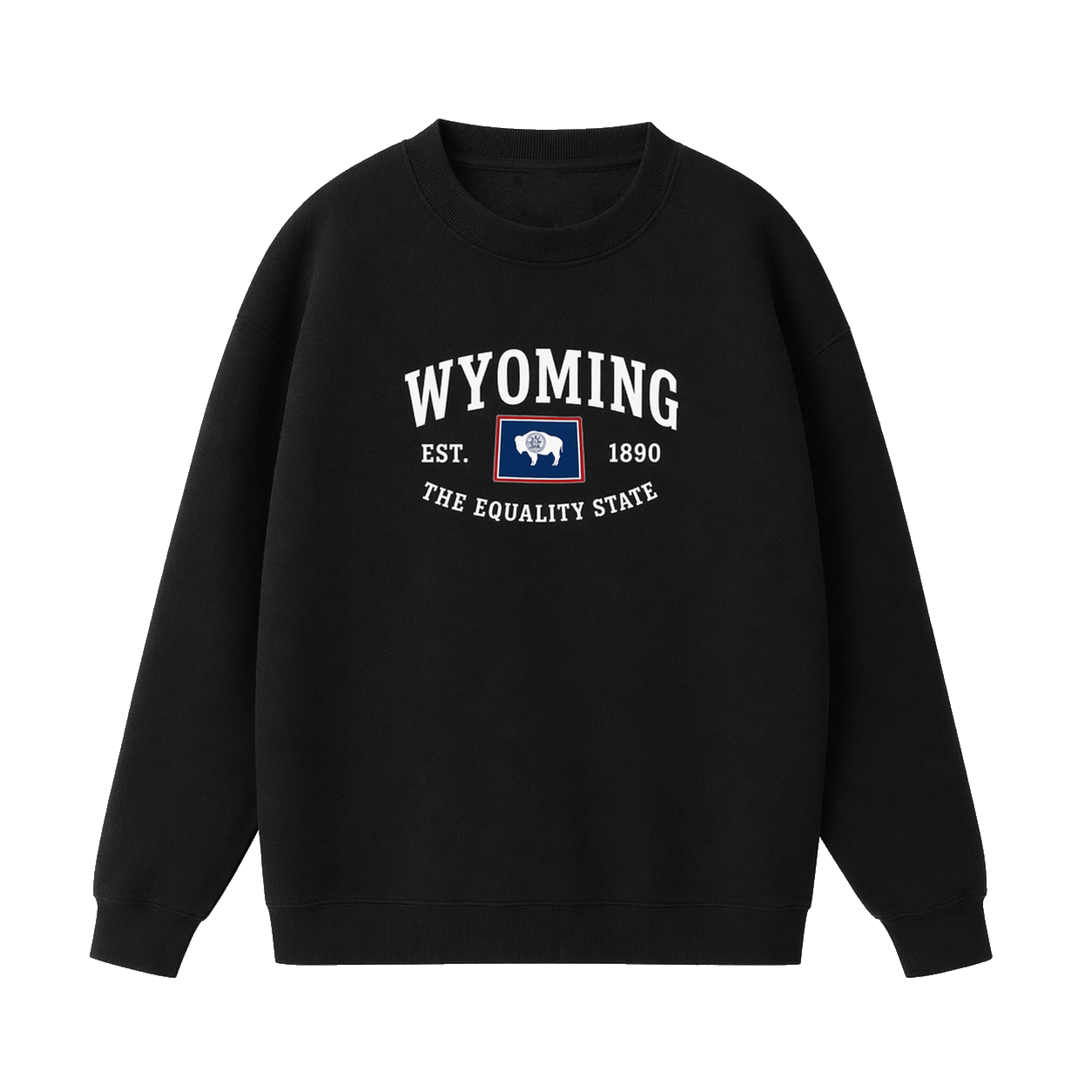 Collection 8 Wyoming Essential Heavyweight Crewneck Sweatshirt - Black front