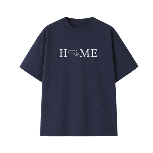 Collection 5 Massachusetts Essential Cotton T-Shirt - Navy Blue front