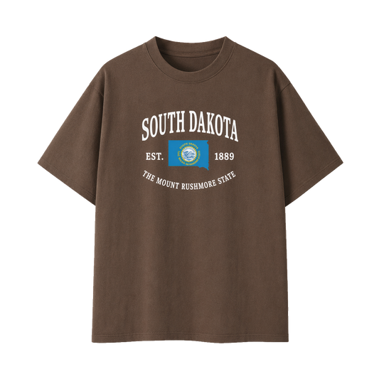 Collection 8 South Dakota Essential Cotton T-Shirt - Coffee front