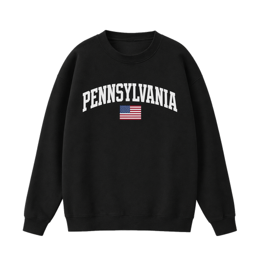 Collection 2 Pennsylvania Essential Heavyweight Crewneck Sweatshirt - Black front