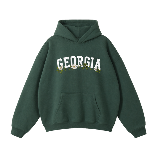 Collection 10 Georgia Oversize Fleeced Hoodie - Eden Green front
