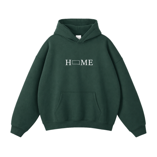 Collection 5 South Dakota Oversize Fleeced Hoodie - Eden Green front
