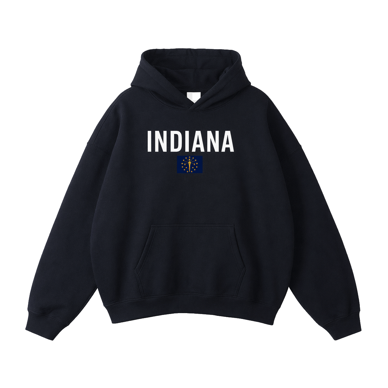 Collection 7 Indiana Oversize Fleeced Hoodie - Black front