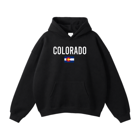 Collection 7 Colorado Oversize Fleeced Hoodie - Black front