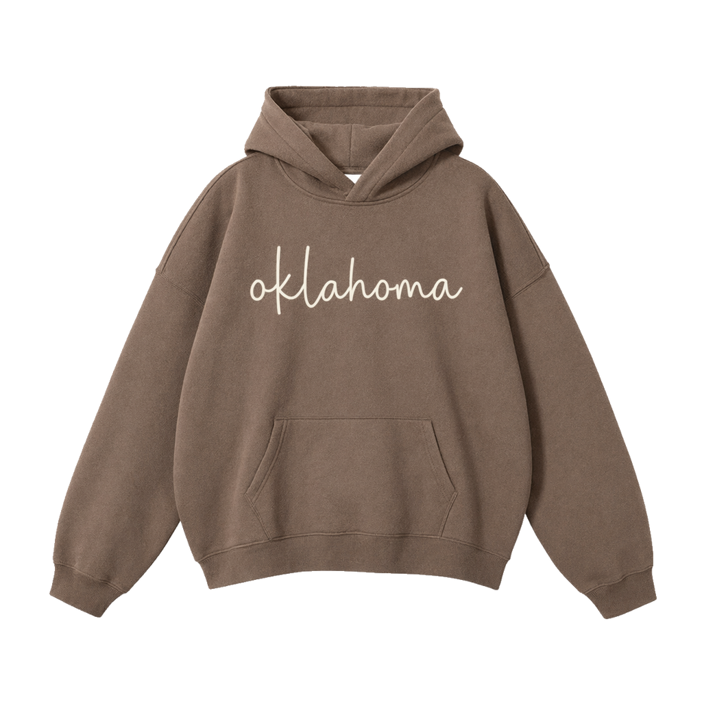 Collection 3 Oklahoma Oversize Fleeced Hoodie - Brown front
