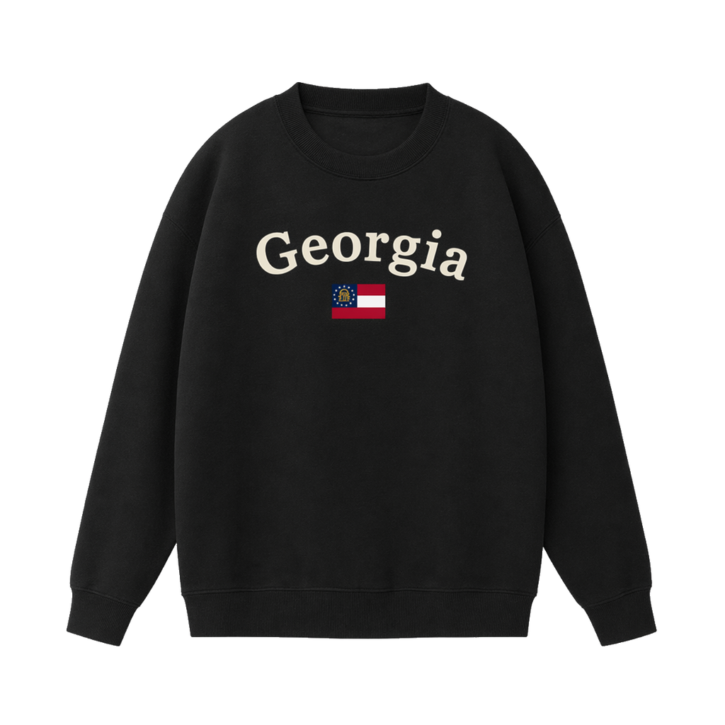 Collection 6 Georgia Essential Heavyweight Crewneck Sweatshirt - Black front
