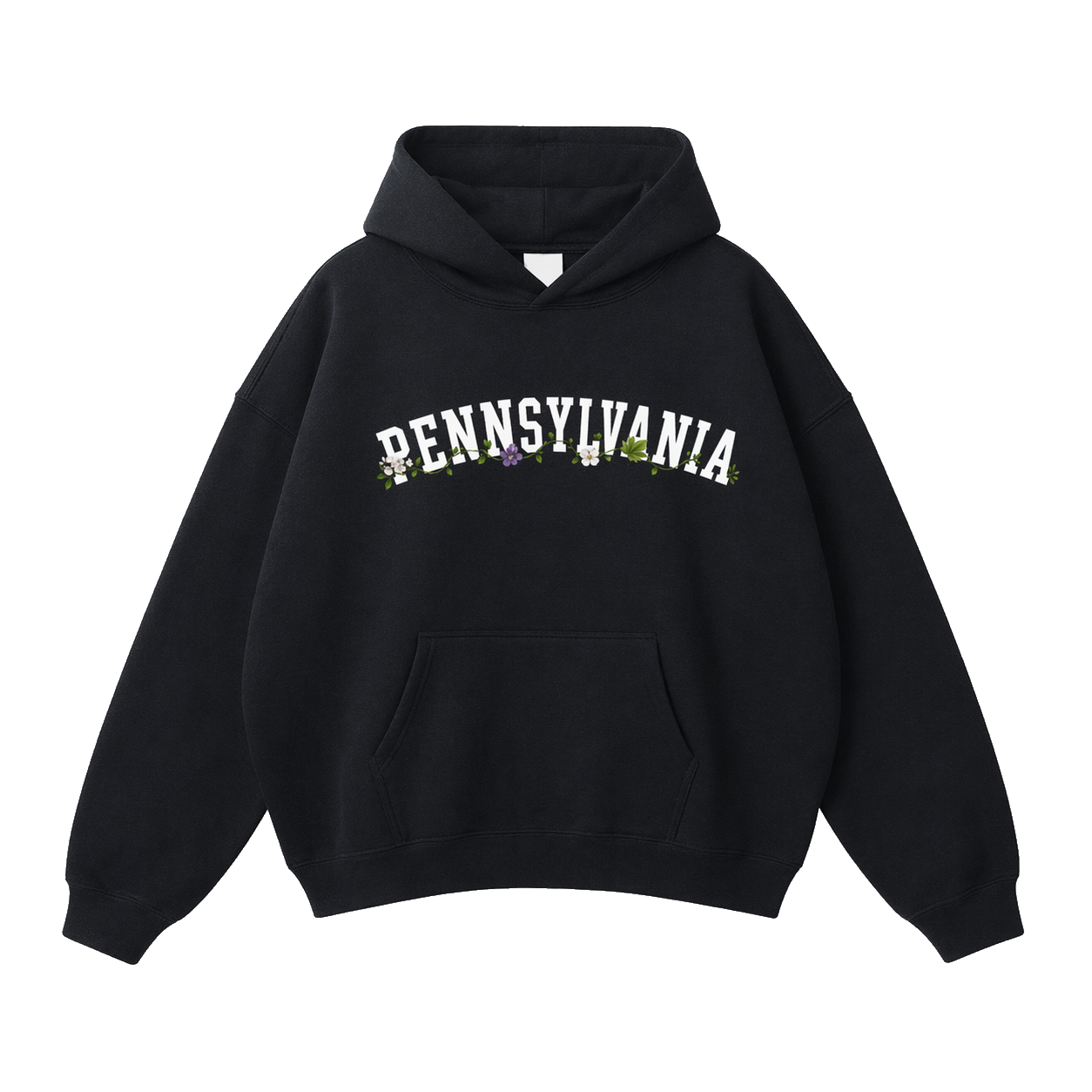 Collection 10 Pennsylvania Oversize Fleeced Hoodie - Black front