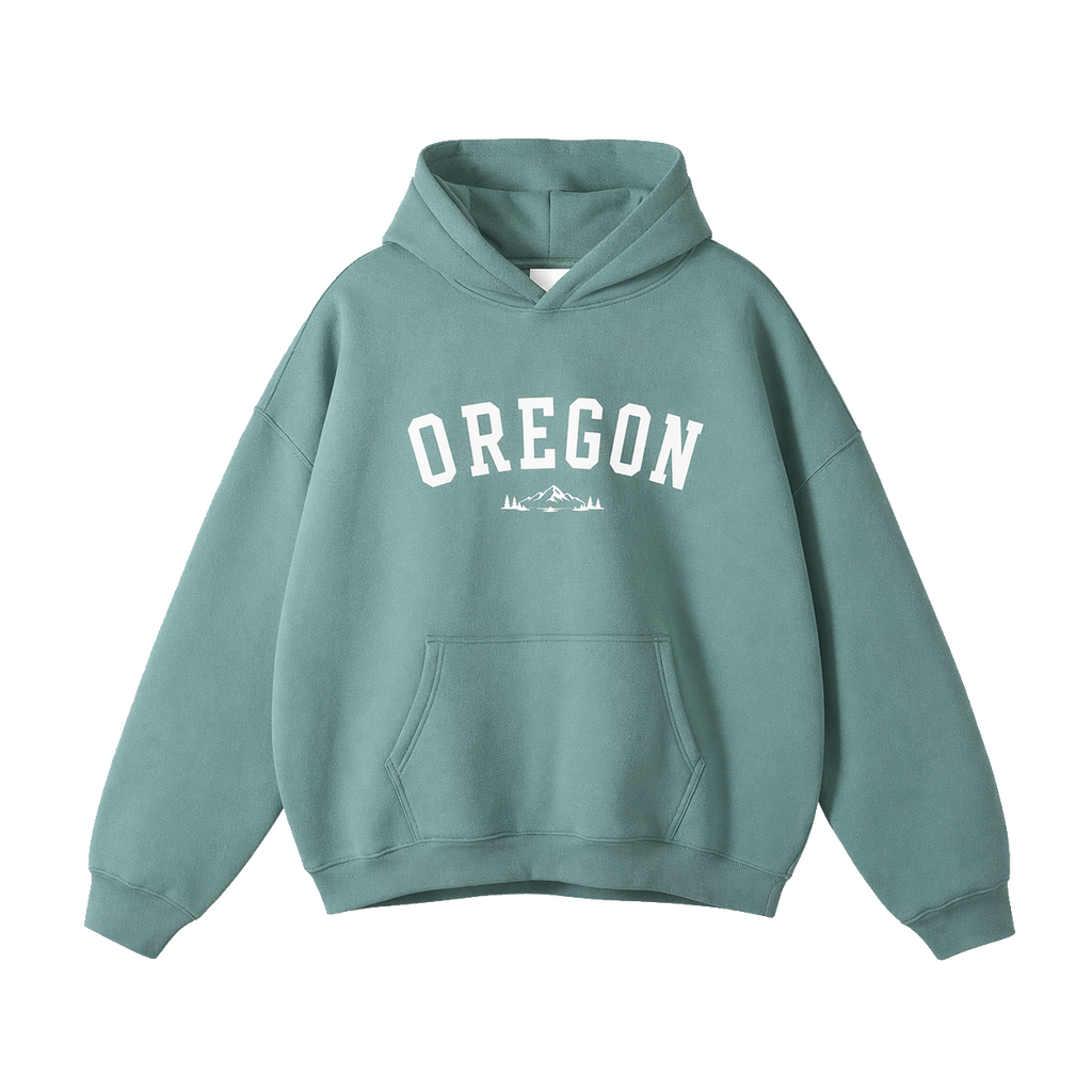Collection 9 Oregon Oversize Fleeced Hoodie - Medium Green front