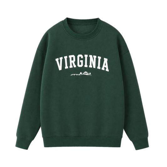 Collection 9 Virginia Essential Heavyweight Crewneck Sweatshirt - Dark Green front