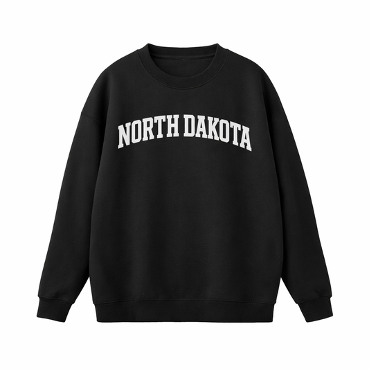 Collection 1 North Dakota Essential Heavyweight Crewneck Sweatshirt - Black front