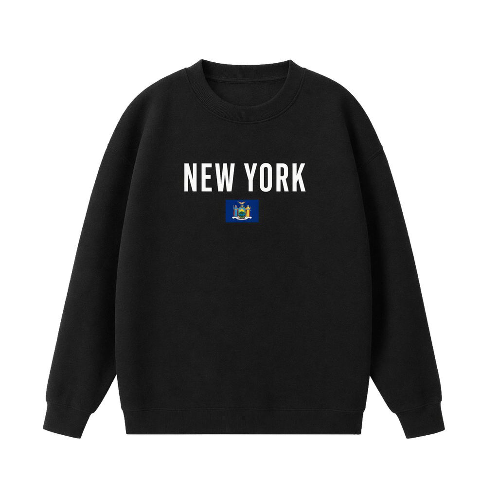 Collection 7 New York Essential Heavyweight Crewneck Sweatshirt - Black front