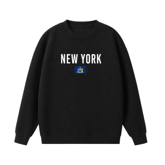 Collection 7 New York Essential Heavyweight Crewneck Sweatshirt - Black front
