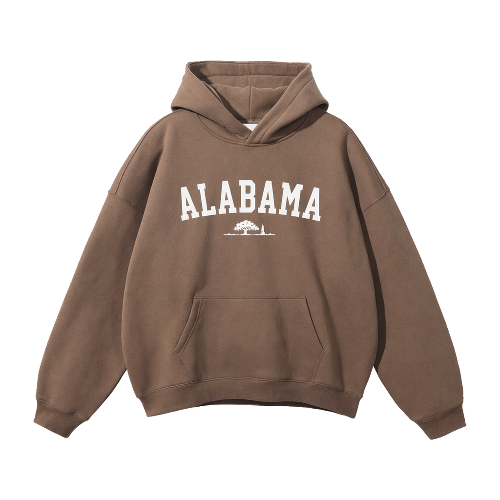 Collection 9 Alabama Oversize Fleeced Hoodie - Brown front