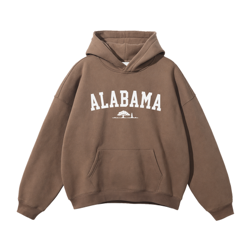 Collection 9 Alabama Oversize Fleeced Hoodie - Brown front