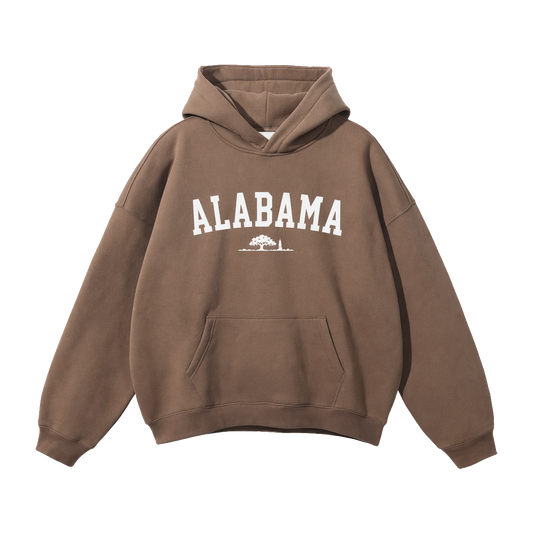 Collection 9 Alabama Oversize Fleeced Hoodie - Brown front