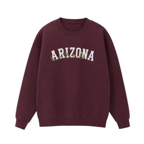 Collection 10 Arizona Essential Heavyweight Crewneck Sweatshirt - Dull Red front
