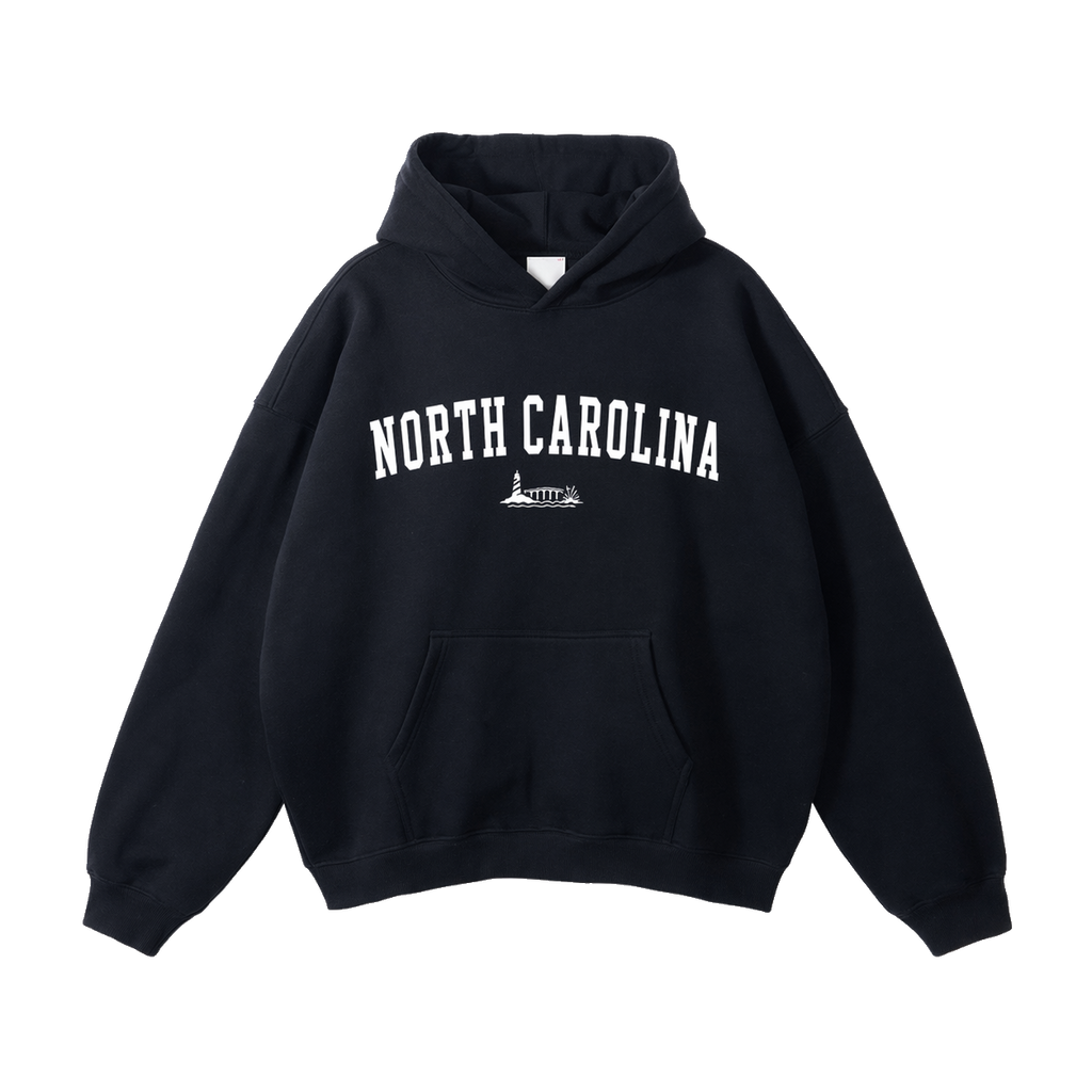 Collection 9 North Carolina Oversize Fleeced Hoodie - Black front