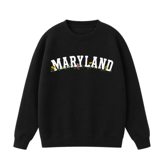 Collection 10 Maryland Essential Heavyweight Crewneck Sweatshirt - Black front
