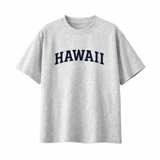 Collection 1 Hawaii Essential Cotton T-Shirt - White Gray front