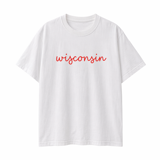 Collection 3 Wisconsin Essential Cotton T-Shirt - White front