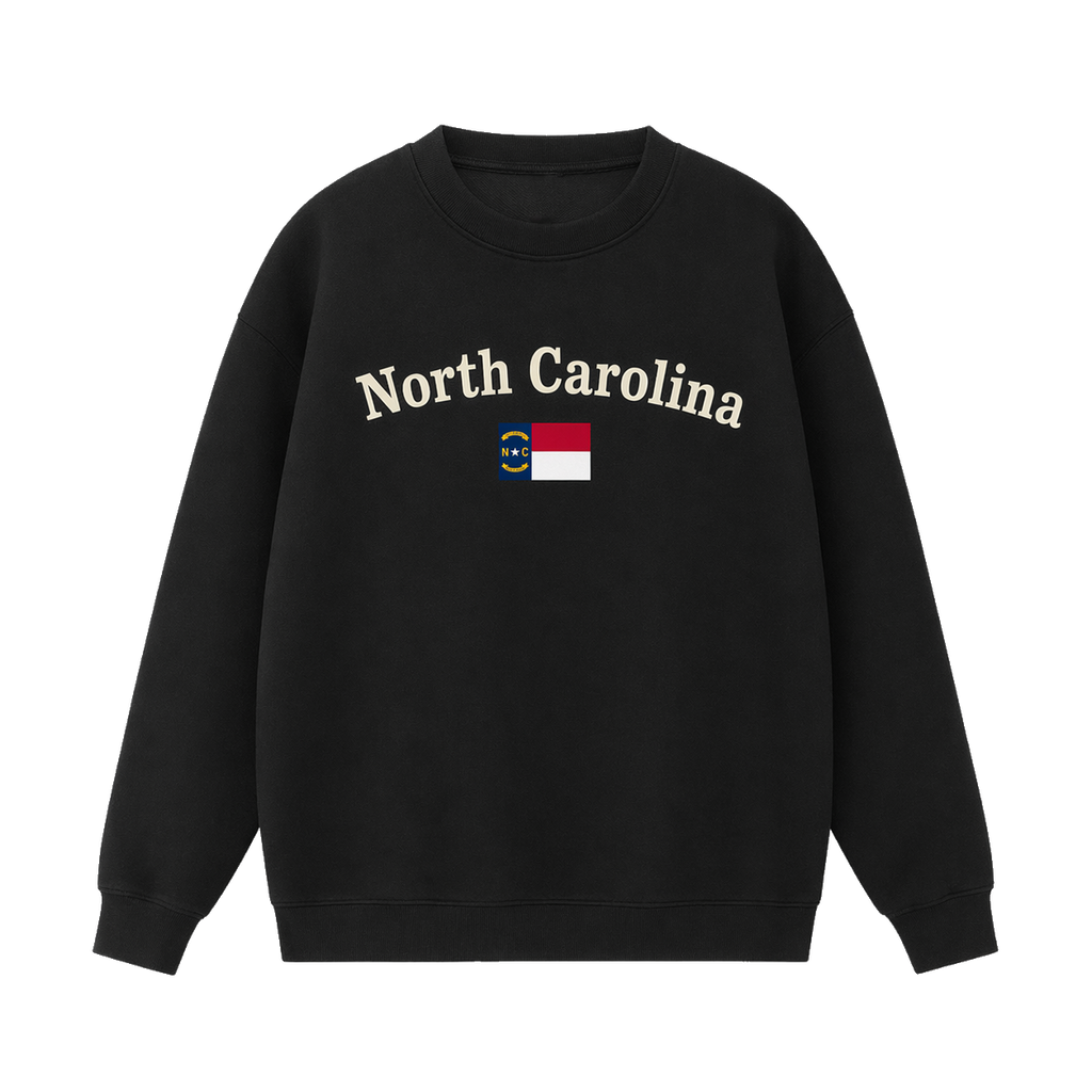 Collection 6 North Carolina Essential Heavyweight Crewneck Sweatshirt - Black front