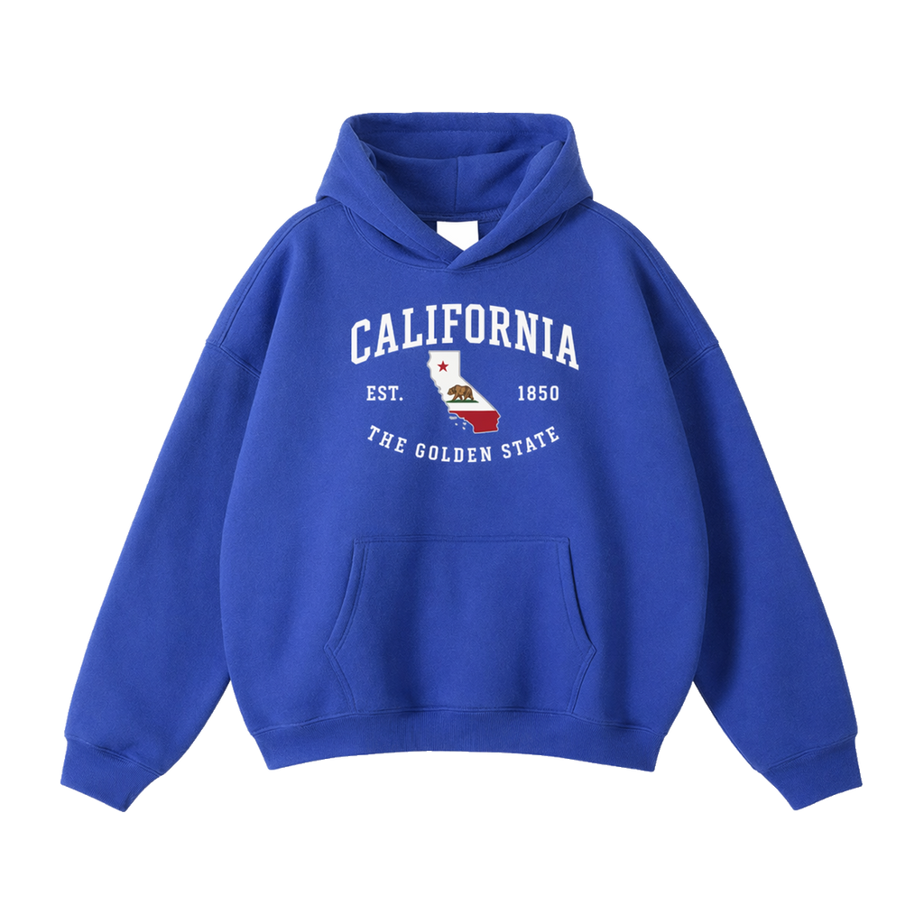 Collection 8 California Oversize Fleeced Hoodie - Klein Blue front