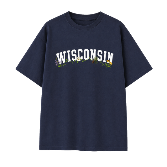 Collection 10 Wisconsin Essential Cotton T-Shirt - Navy Blue front
