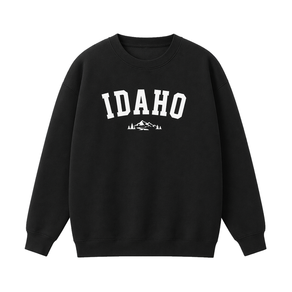 Collection 9 Idaho Essential Heavyweight Crewneck Sweatshirt - Black front