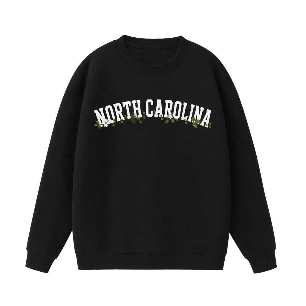 Collection 10 North Carolina Essential Heavyweight Crewneck Sweatshirt - Black front