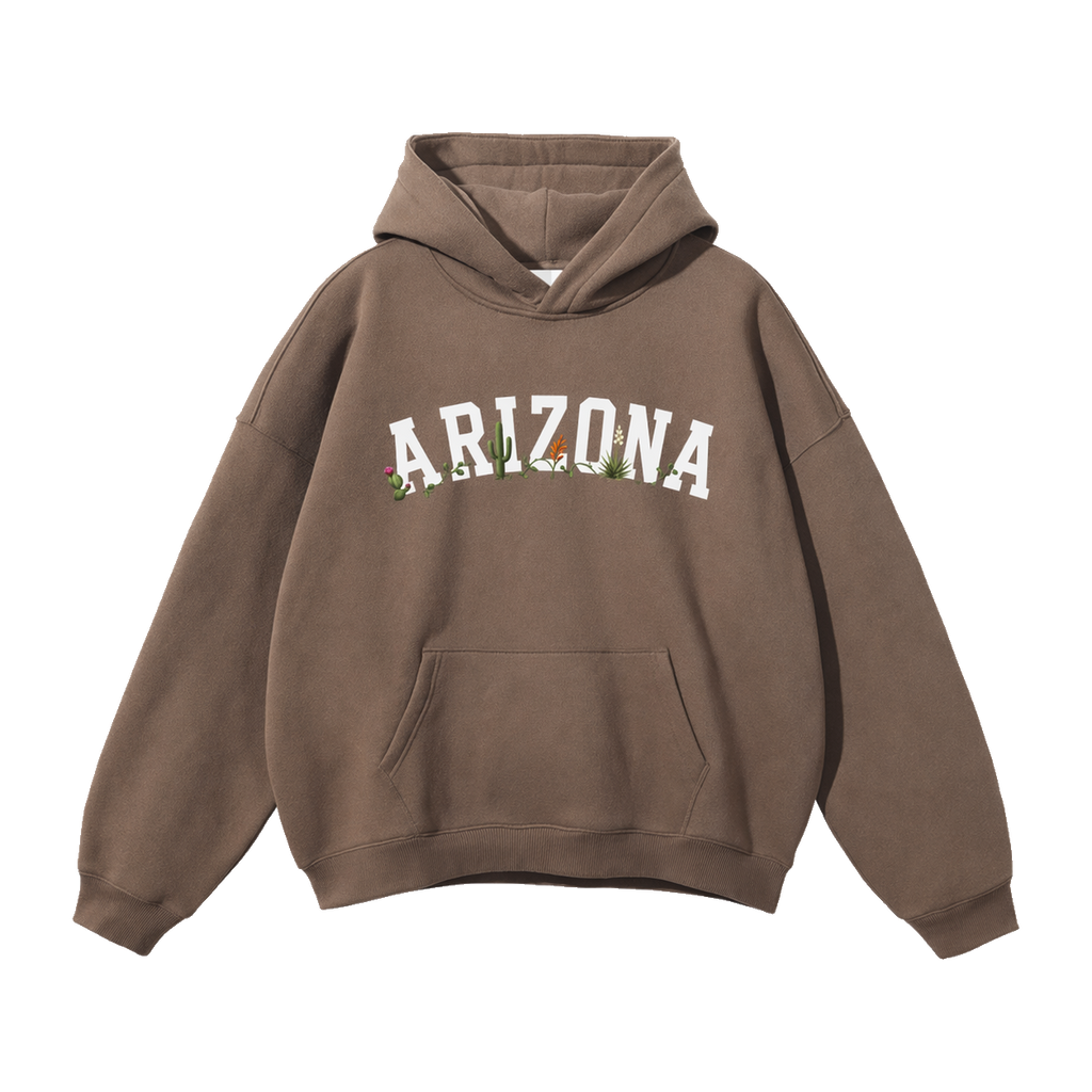 Collection 10 Arizona Oversize Fleeced Hoodie - Brown front