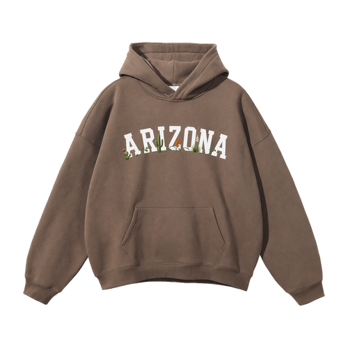 Collection 10 Arizona Oversize Fleeced Hoodie - Brown front